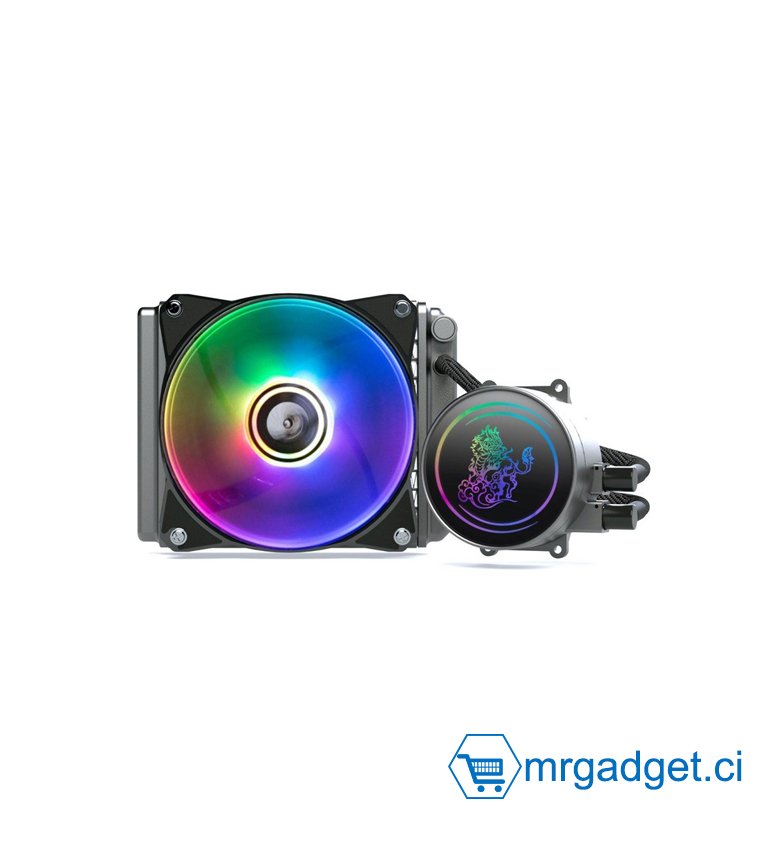 Système de refroidissement par eau 120 mm ARGB  - WaterCooling - Installation Facile, Compatible AMD & Intel - Noir