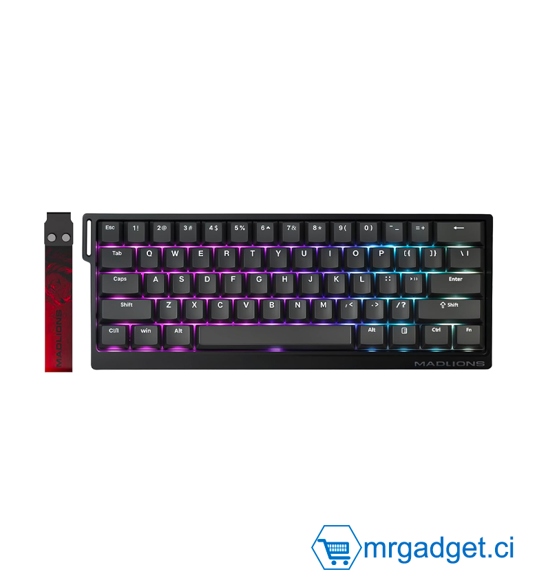 FGG MADLIONS MAD 60 HE - Clavier de jeu mécanique filaire 60 % RVB avec interrupteur magnétique filaire avec actionnement réglable, mode de déclenchement rapide, éclairage RVB
