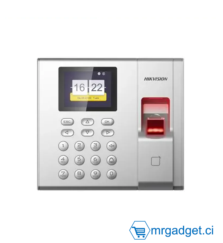 HIKVISION DS-K1T8003MF - Pointeuse - Contrôle accès - Authentification par Empreinte, code, carte RFID/MiFare