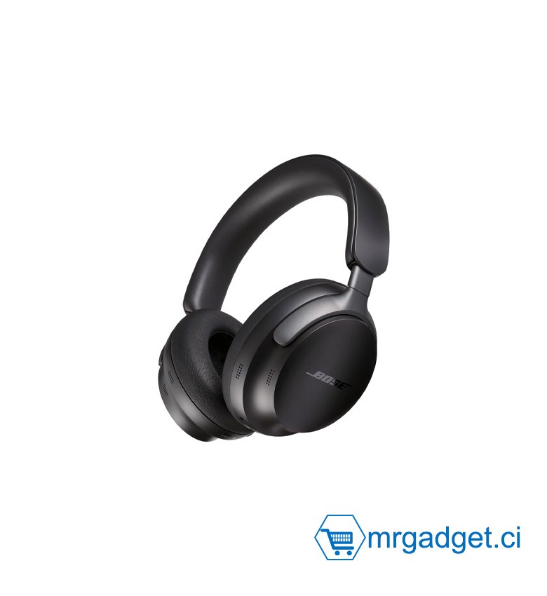 Bose QuietComfort Ultra Casque sans fil à réduction de bruit avec audio spatial, Casque supra-aural avec micro intégré, jusqu’à 24 h d’autonomie de la batterie, Noir