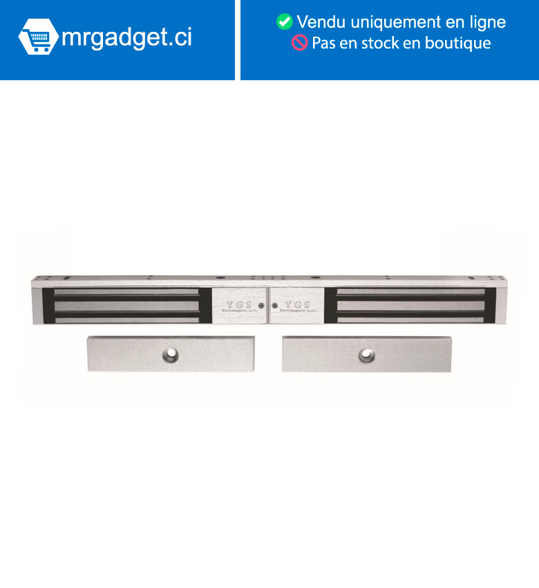 Hikvision DS-K4H258D - Ventouse - Serrure magnétique - Porte max 280KG*2 - Convient pour porte en bois, porte en verre, porte en métal et porte coupe-feu - L'indicateur LED affiche l'état de verrouillage de la porte