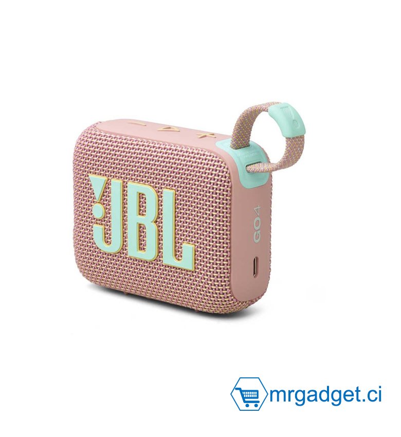 JBL GO 4, Enceinte Bluetooth Ultra-Portable, Son Pro, Basses percutantes, 7 Heures d'autonomie, Fonction Playtime Boost, résistante à l'eau et à la poussière IP67, en ROSE