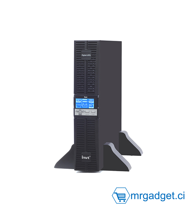 Onduleur On-line Double Conversion INVT HR1103CS 3kVA / 2,7kW - Format Rack - Monophasé - Facteur de Puissance PF=0.9 - Batteries Incluses (6x 12V/9Ah) - Protection Critique Réseaux & Serveurs - Écran LCD - Haute Performance