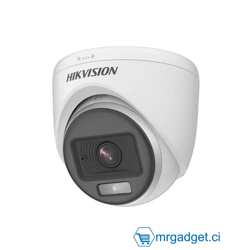 Hikvision DS-2CE70KF0T-PFS(2.8mm)(O-STD) 5MP - Micro audio intégré  Vision nocturne couleur Caméra de vidéosurveillance couleur filaire extérieure pour DVR,  USEWELL BNC/DC, blanc
