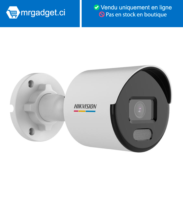 HIKVISION DS-2CD1047G2-LUF 4mm - Camera IP - Bullet 4MP ColorVu & Audio -Résistant à l'eau et à la poussière (IP67) - Slot micro SD