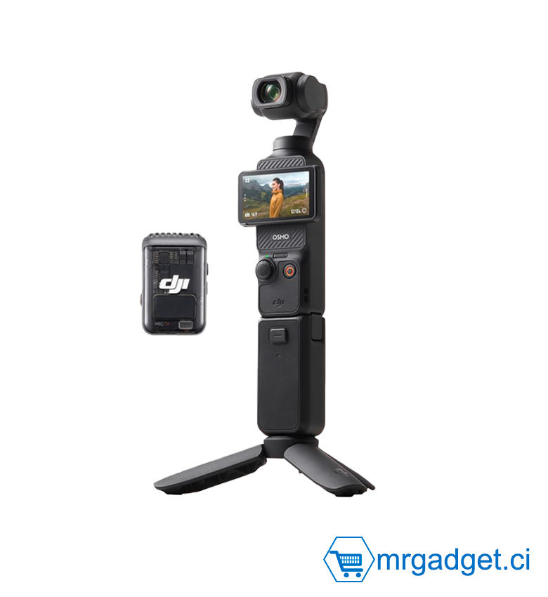 DJI Osmo Pocket 3 Créateur Bundle (Combo), camera vlog CMOS 1'' et Vidéo 4K/120 ips, digital et petite, Stabilisation à 3 axes, Suivi Facial/Objet, MAP rapide, avec Micro pour un Son net