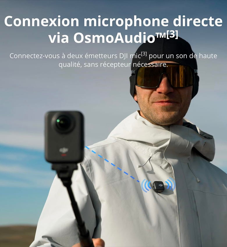DJI Osmo 360 Adventure Combo - DJI Bundle Aventure Osmo 360, caméra 360 avec imagerie 360° de 1 Pouce, autonomie de Batterie prolongée avec 3 Batteries, vidéo 360° en 8K Native, caméra d’Action pour Sports, vlog