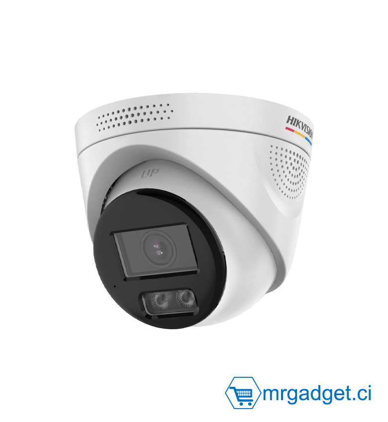 Hikvision DS-2CD1347G3H-LIU 4MP (2K) - Caméra Dome IP - Smart Hybrid Light : Vision Nocturne Couleur & IR - Objectif 2.8mm (104°) - Micro Intégré - IA Détection Humains/Véhicules - Étanche IP67 - Vidéosurveillance Extérieure Haute Définition