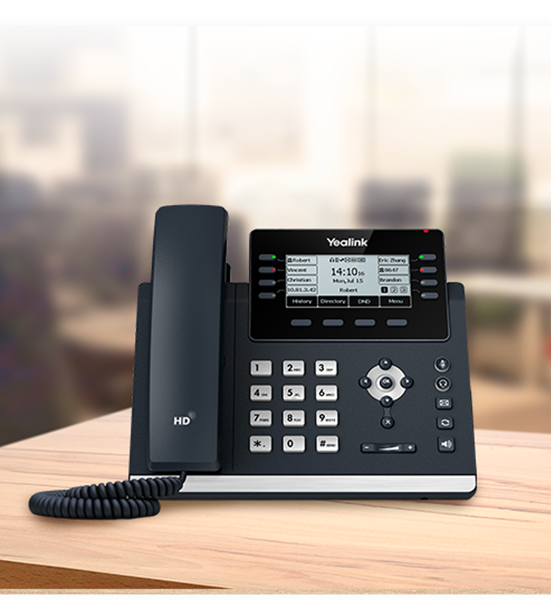 Yealink SIP-T43U - Téléphone IP -  Téléphone professionnel - Jusqu'à 12 comptes SIP - Écran 3,7" - Support PoE - Yealink anti-bruit - adaptateur secteur non inclus
