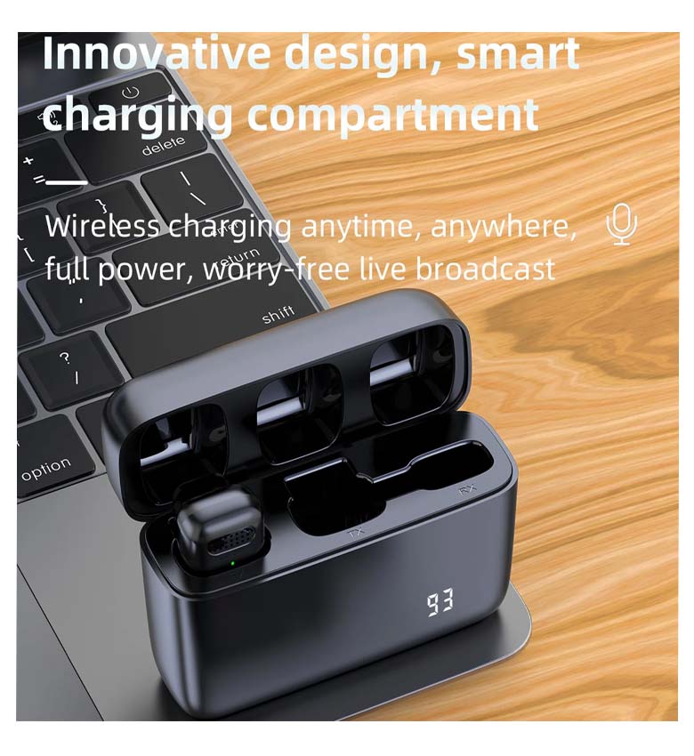 Micro Cravate Sans Fil Movo NanoMic Pour IPhone (Lightning) - Double émetteur, Qualité 16bit/48kHz, Portée 100m