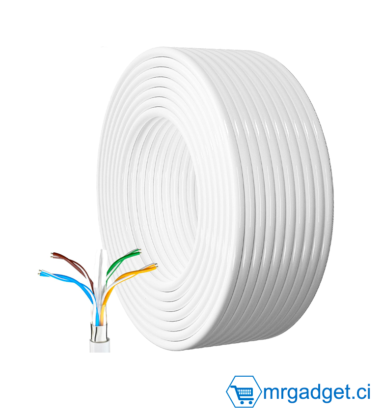 VR GI IT Cable réseau Cat.6 200 m UTP  - Blanc