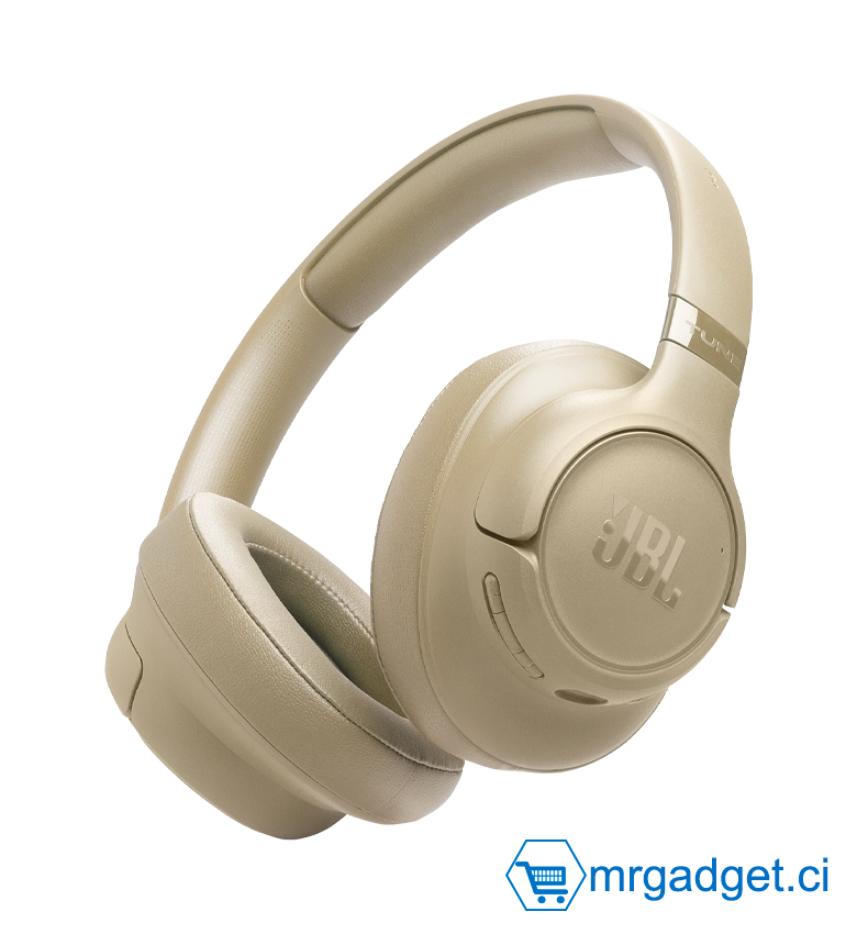 JBL Tune 730 BT, Casque Audio sans Fil, léger et Confortable, Bluetooth 6.0, autonomie jusqu'à 76 h, Charge Rapide, Son JBL Pure Bass, Google Fast Pair, Microsoft Swift Pair - Beige