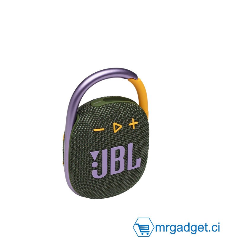 JBL CLIP 4 – Enceinte Bluetooth portable et légère avec mousqueton intégré – Étanche à l’eau et à la poussière – Autonomie 10 hrs – Vert