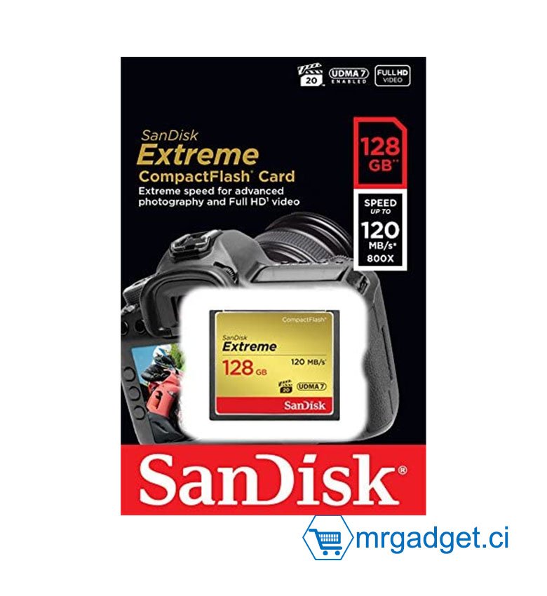 SDCFHS-008G-G46 Carte mémoire CompactFlash UDMA7 SanDisk Ultra 8 Go avec une vitesse de lecture allant jusquà 50 Mo/s 