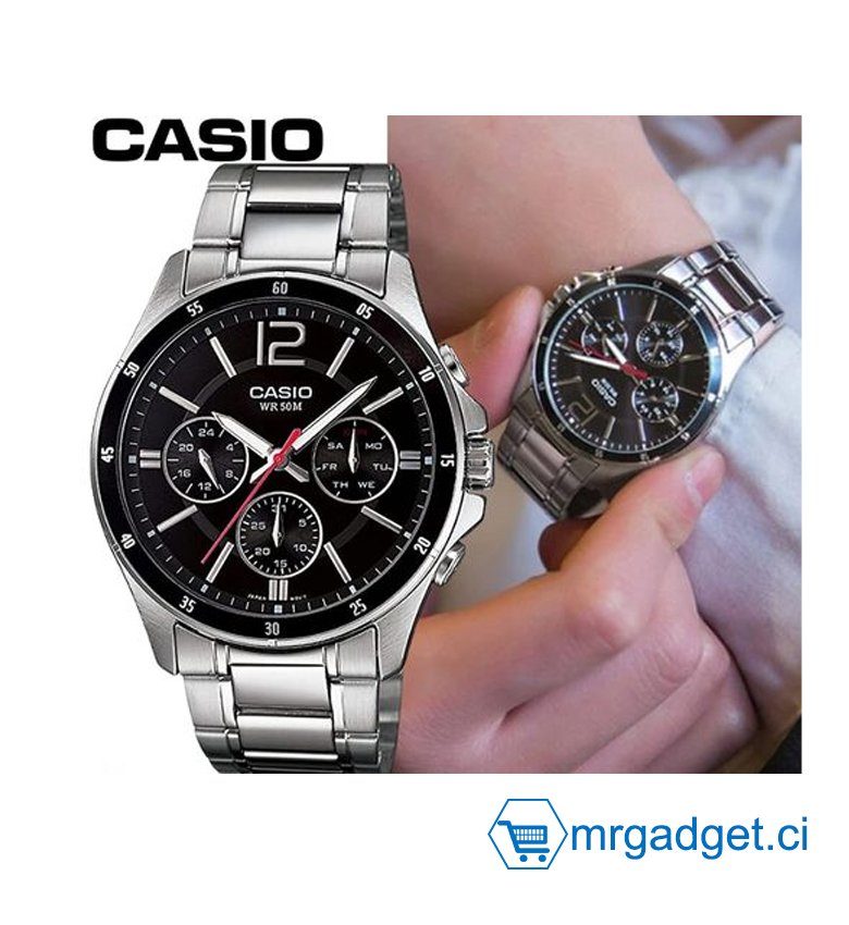 CASIO Hommes Analogique Quartz Montre avec Bracelet en Acier Inoxydable MTP-1374D-1