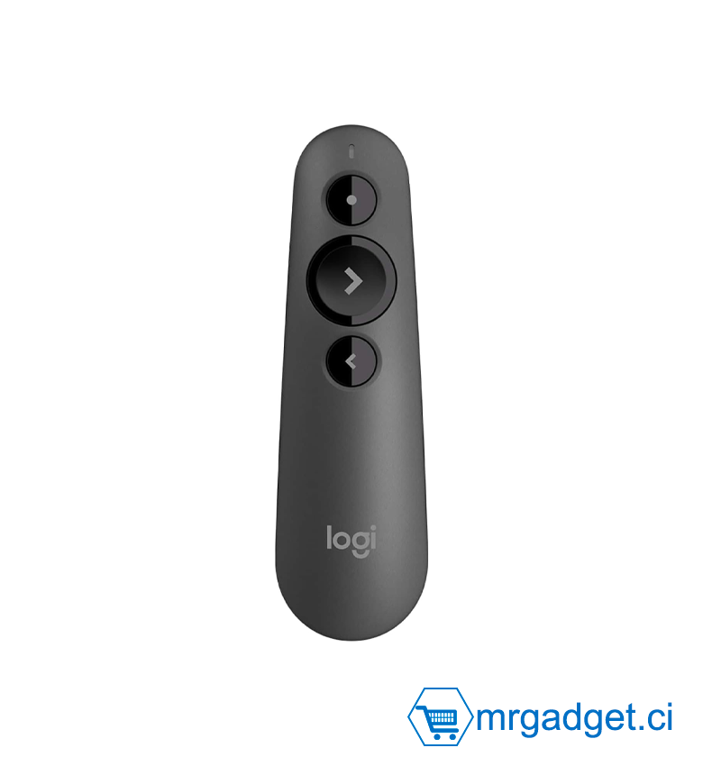 Logitech R500s de classe 1 Bluetooth et USB Télécommande de présentation laser/ Télécommande de présentation - Pointeur laser - Compatibilité universelle, portée de 20 m, personnalisable - Gris foncé