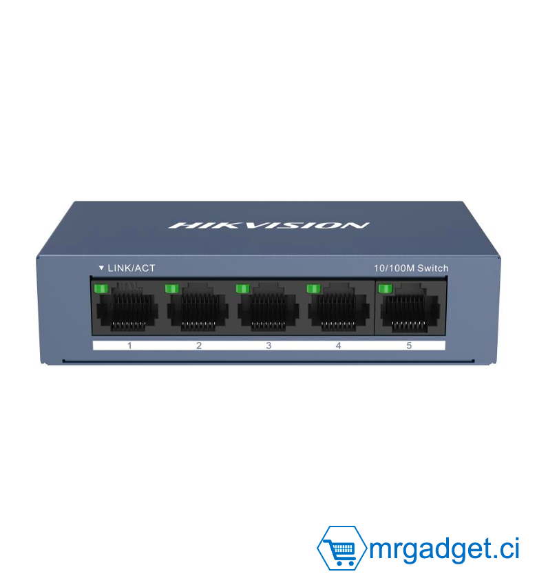 HIKVISION DS-3E0105-O - Switch 5 ports 10/100Mbps - Metallique