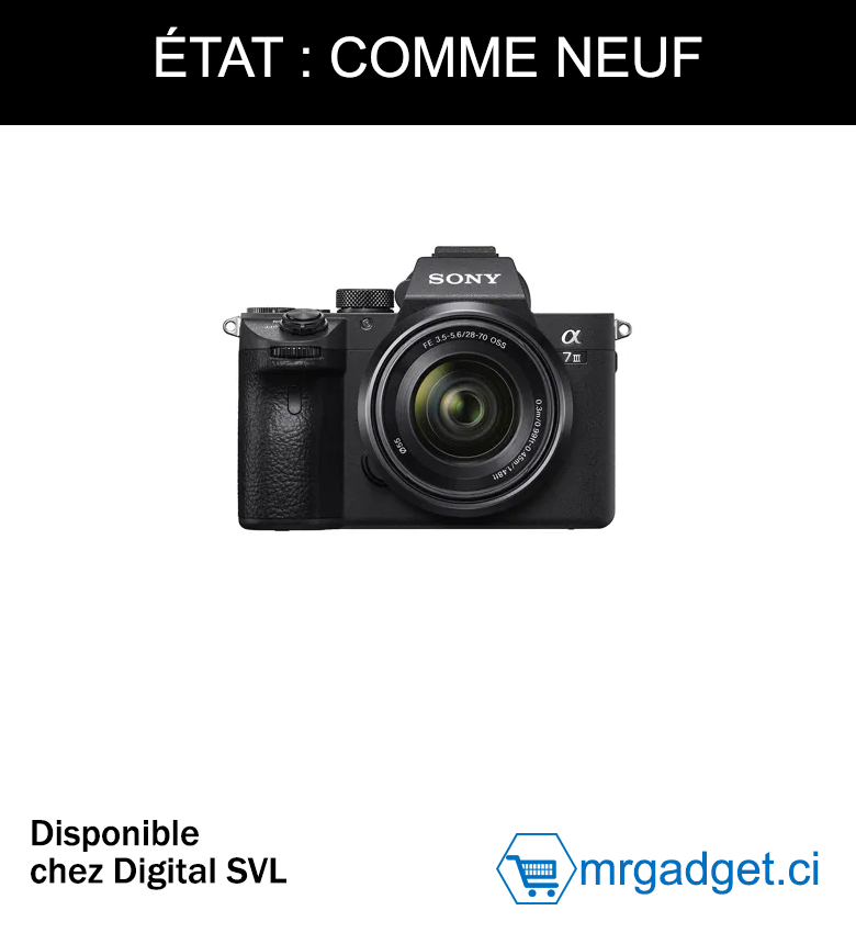 SONY ALPHA A7 III + objectif Sony FE 28-70 mm f/3.5-5.6 OSS appareil photo numérique hybride   État: comme neuf