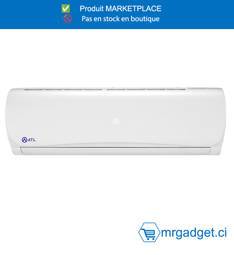ATL SPLIT CLIMATISEUR MURAL – SPLIT ATL 1,5 CV - R-410 -  220-240V -  EVEREST-ATL- ATL-12ACW_EVEREST- Kit D'installation Offert - Blanc
