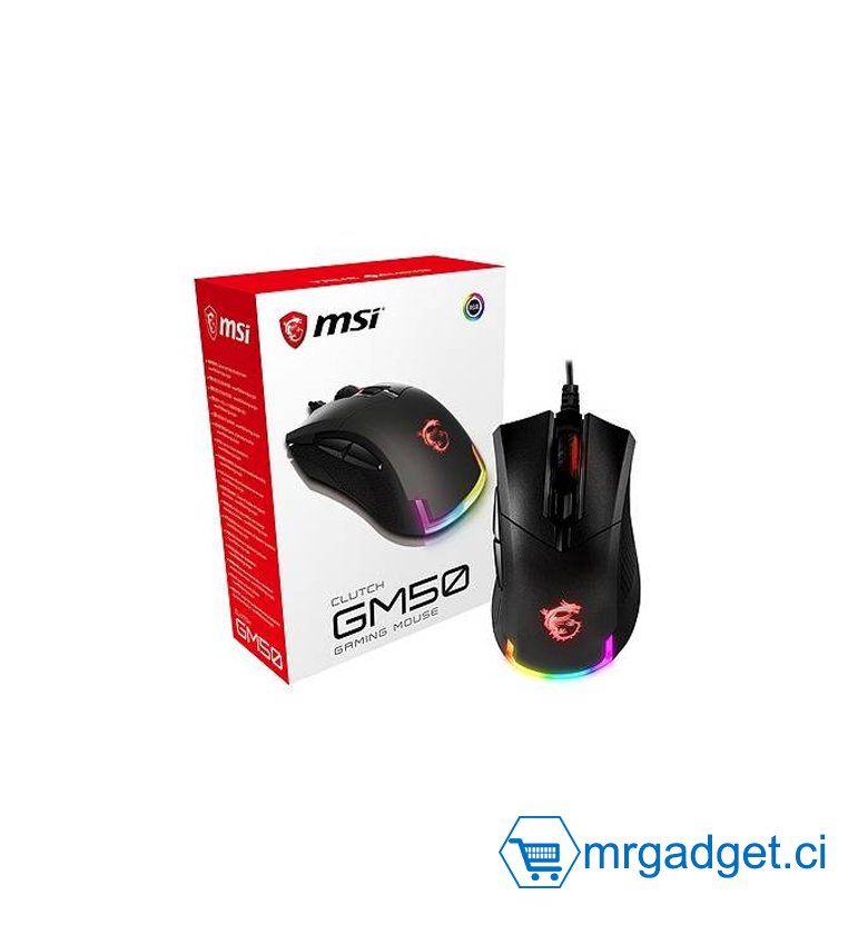 MSI Clutch GM50 Souris optique filaire Gaming avec 7200 DPI -  6 touches programmables