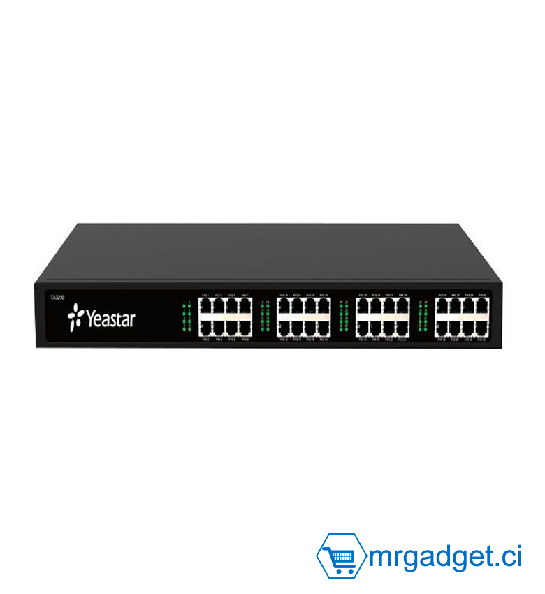 Yeastar TA3200 - Passerelle Analogique VoIP - 32 Ports FXS - Adaptateur téléphonique analogique avec 32 ports FXS, pour convertir la ligne analogique en réseau IP