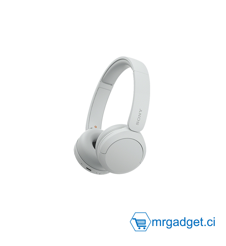 Sony WH-CH520 - Casque Bluetooth sans Fil, Multipoint, Micro intégré - jusqu'à 50 Heures d'autonomie et Charge Rapide - Bkanc