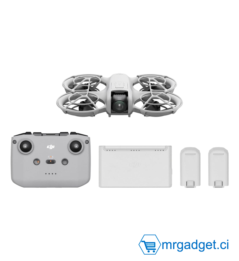 DJI Neo Bundle Fly More, Mini Drone avec Caméra 4K UHD pour Adultes, Drone Suiveur qui Vole Seul de 135 g, Décollage du Creux de la Main, Suivi de Sujet par IA, QuickShots, avec RC-N3 et 3 Batteries