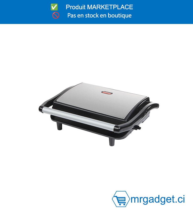 DECAKILA GRILLE DE CONTACT - KEEC049M - Poignée sécurisée au toucher froid Revêtement  antiadhésif pour un nettoyage facile Protection  de sécurité contre la surchauffe Le système de  charnière flottante s'ajuste automatiquement