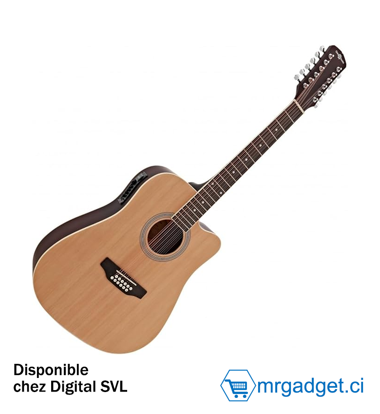 Guitare Électro-Acoustique Dreadnought Cutaway – Marron