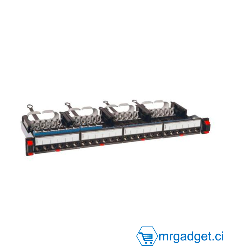 Panneau de brassage droit 19pouces 1U LCS catégorie 6 équipé de 24 connecteurs RJ45 FTP - Legrand
