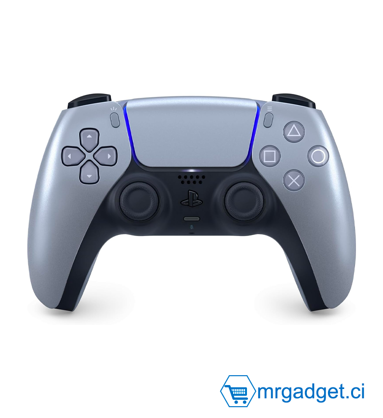 PlayStation Sony, Manette sans fil DualSense 5, Batterie rechargeable, Bluetooth, couleur sterling silver grise