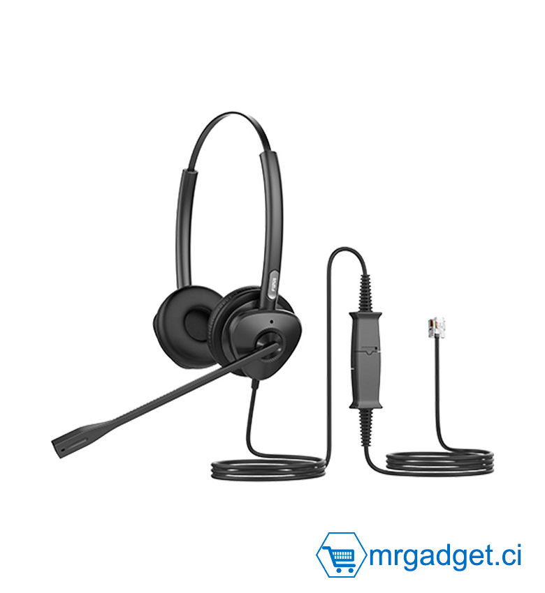 FANVIL HT302 - Casque Filaire Call Center - interface RJ9 (compatible téléphone IP)