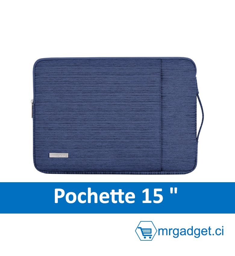 Housse PC  - Pochette de Ordinateur Portable & Mac  imperméable - 15" & 16" BLEU