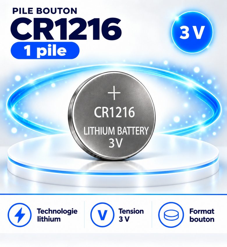 Pile CR1216 - 1 – Pile bouton lithium 3V compacte pour montre et petits appareils
