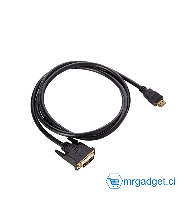 Câble Adaptateur HDMI à DVI de 1,8m - Bidirectionnel - Adaptateur HDMI à DVI ou DVI à HDMI pour votre Moniteur d'Ordinateur (HDMIDVIMM6)