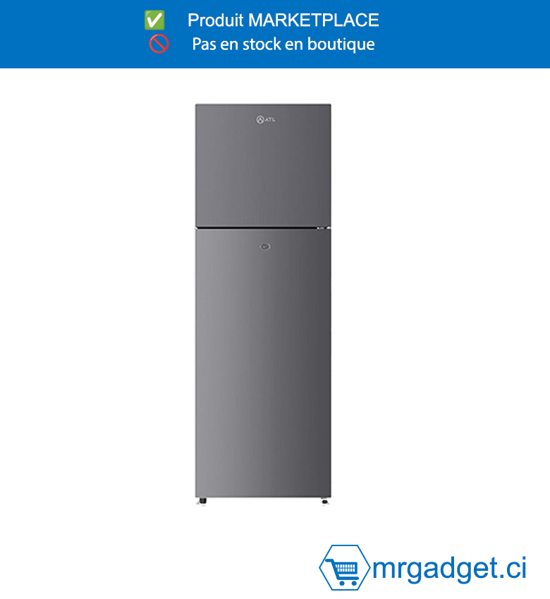 ATL-ATL-2D450N-REFRIGERATEUR ATL/ 325L / TOTAL NO-FROST / 02 PORTES/ SERRURE /  INOX&SILVER