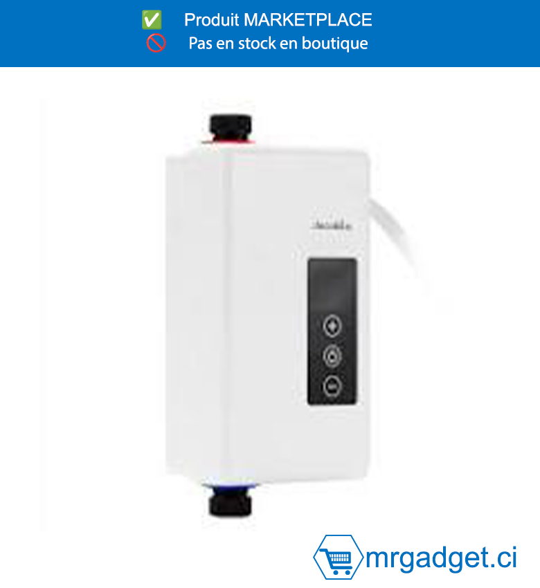 DECAKILA- KEWH001W-CHAUFFE-EAU ELECTRIQUE  INSTANTANE 3400W, Augmentation de la température 15 °C,  débit d'eau environ 3,5 L/min  Niveau d'étanchéité : IPX4 Système de chauffage  : coupelle en nylon renforcé et tube chauffant