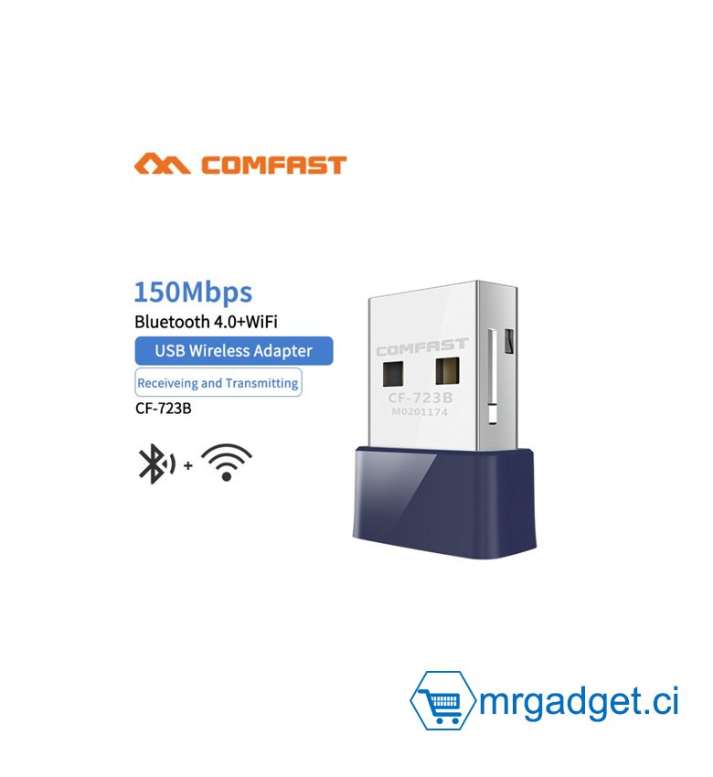 COMFAST –  Clé Wifi et bluetooth - carte réseau wi-fi CF-723B  2 en 1, 150 mb/s, adaptateur sans fil pour PC et téléphone