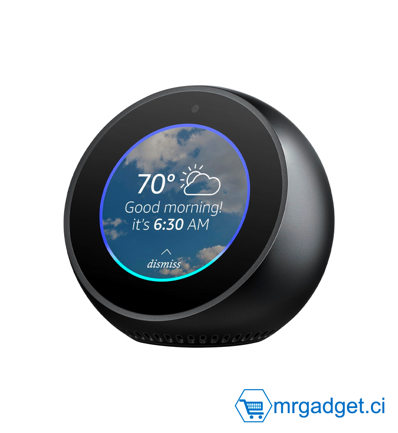 Amazon Echo Spot - Réveil assistant intelligent avec ecran et camera- Alexa-WiFi Bluetooth Modèle B073SQYXTW Noir Neuf