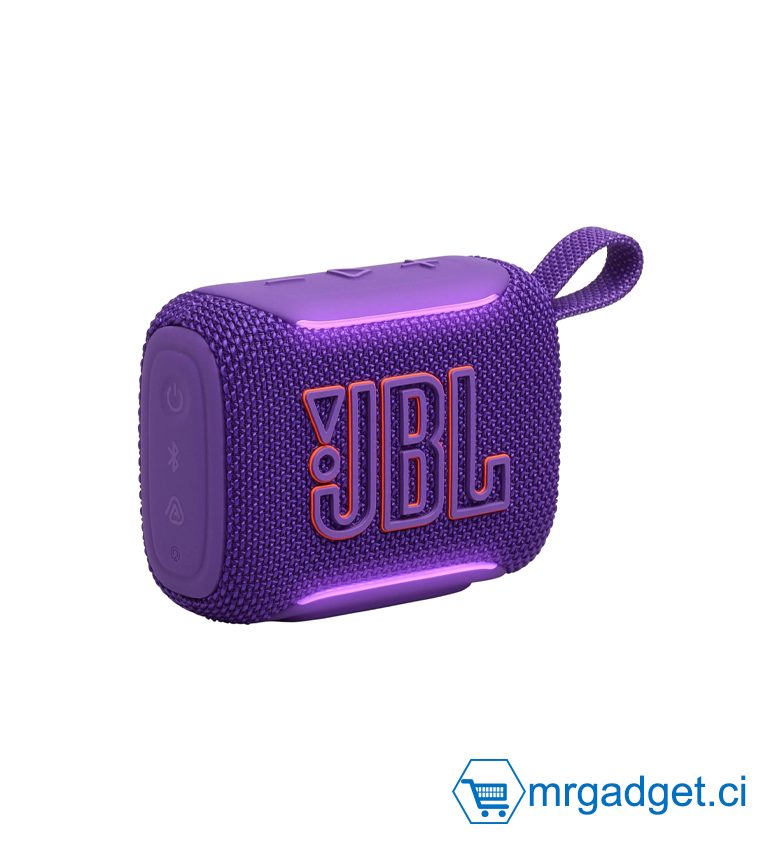 JBL GO 5 Violet – Enceinte Bluetooth Portable Étanche IP68, Mini Haut-Parleur Sans Fil avec Éclairage LED