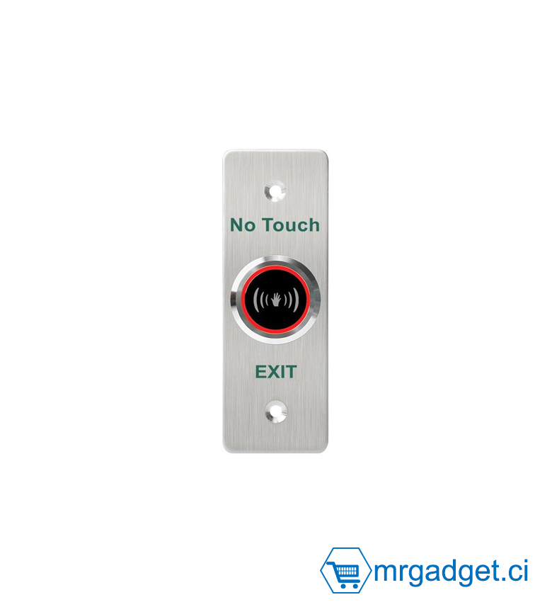 HIKVISION DS-K7P04A Bouton-poussoir sans contact. Panneau en acier inoxydable, indicateur LED. Alimentation : 12-24 V CC, 1 A.Convient à tous types de portes et de cadres