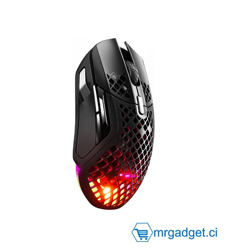 SteelSeries Aerox 5 Wireless - Souris gaming perforée RGB - Design ultra-léger et étanche - 9 boutons - Bluetooth/2.4 GHz - Capteur optique TrueMove Air 18K DPI