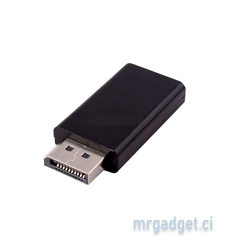 Adaptateur DisplayPort Mâle vers HDMI Femelle - Convertisseur de Voyage pour Ordinateur Portable et HDTV