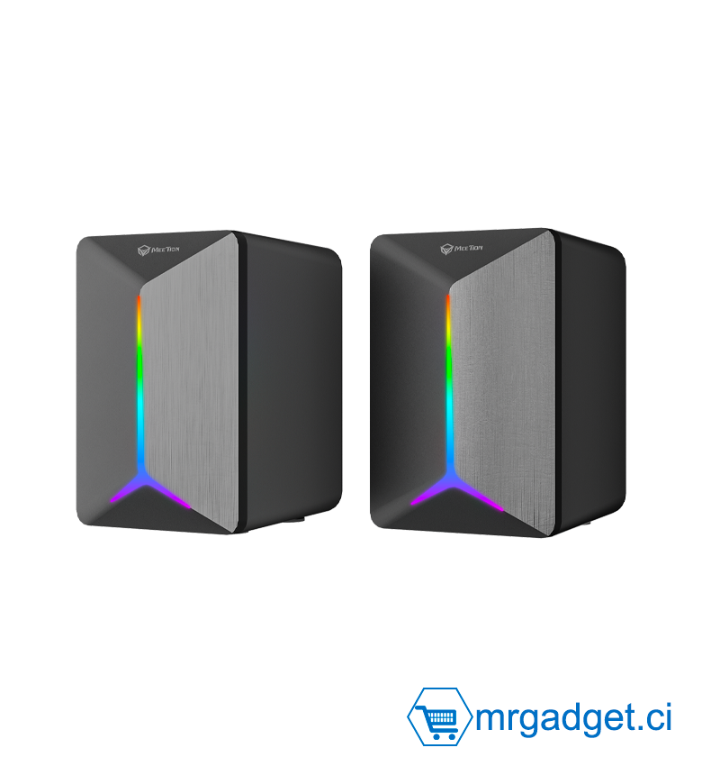 Meetion SP2011 Haut-parleurs de bureau de jeu - Filaire - Qualité sonore de haute fidélité, Les haut-parleurs gauche et droit produisent Son stéréo