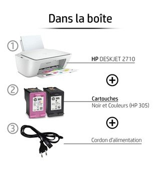 Hp Imprimante DESKJET 2710 - Wifi - Impression - Photocopie - Scanner –