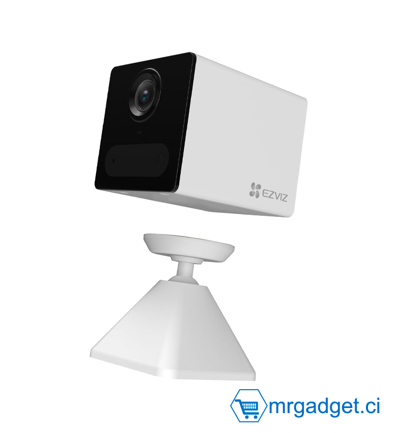 EZVIZ CB2 1080P Caméra Surveillance WiFi Interieur sans Fil sur Batterie 2000mAh, Caméra Bébé WiFi 2.4Ghz, Détection de Personne, 5m Vision Nocturne, Audio Bidirectionnel, Type C, Magnetic Mount Blanc