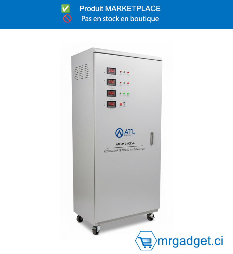 ATL-ATLSM-3-90KVA-STABILISATEUR ATL 90 000 VA/ TRIPHASÉ/ AFFICHAGE A AIGUILLE/ AC SERVO MOTOR (01 PC/CRT)
