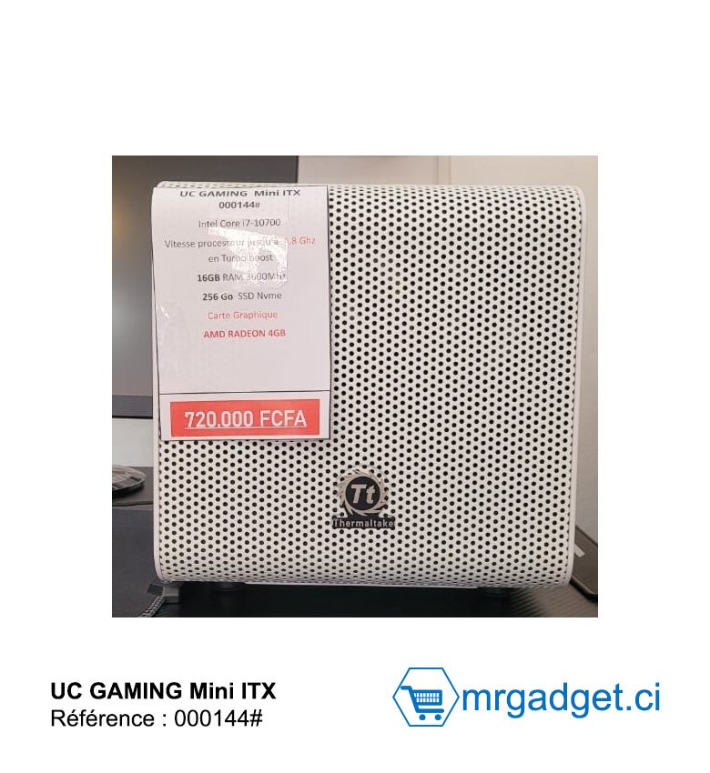 Unité centrale Gaming  Mini ITX (UC Gaming) - PC Gaming - Core i7-10700 - 16Go / 256 Go  SSD  -  Graphique  AMD RADEON 4GB-  000144#
