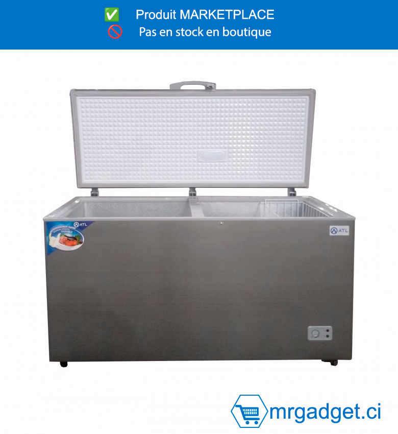 ATL Congélateur Horizontal ATL - 380l - 01 Porte - Serrure - 01 Panier - Inox&Silver - CFATL-520