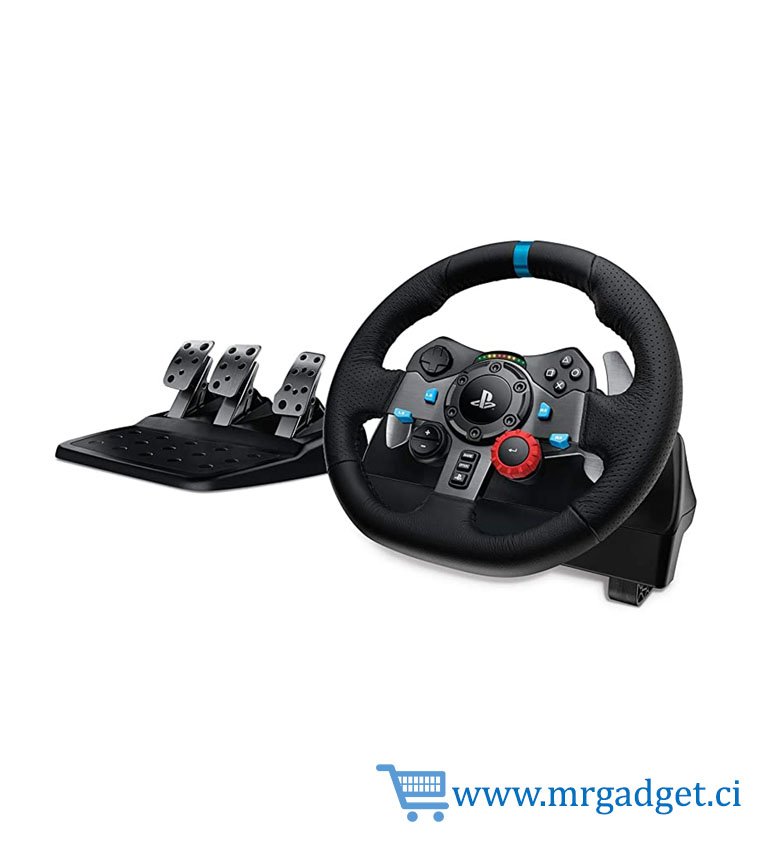 Logitech G29 Driving Force Volant de Course avec Pédales Retour de Force Réaliste, Palettes Volant en Acier Inoxydable, Volant en Cuir, Rotation Volant à 900°, PS5 ,  PS4, PS3 - Noir